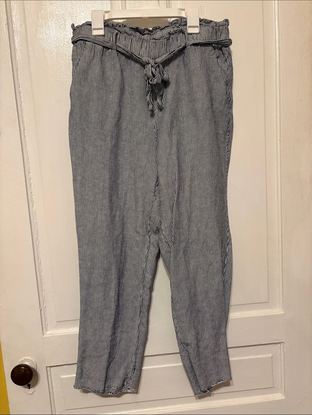 Old Navy Blue and White Pinstripe Straight-Leg Pants